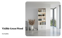 Optional Cabinet Doors Unobstructedstanding Shelving Unit with Cabinets Multi-Functional Bookshelf Large Capacity Bookcase Sturdy Construction for Families, Book Lovers, Homeowners, Living Room, Study, Home Office, Bedroom