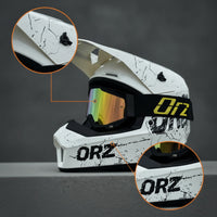 Motocross Helmet with Goggles Multi-Ventilated Dirt Bike Helmet with Goggles Breathable Lightweight for Riders, Downhill Biking