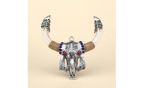 Bovine Cranium Engraved Bovine Cranium Wall Hanging Decorative Ornament for Collectors