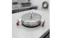Surface Cleaner Attachment with Wheels 15-Inch Stainless Steel Surface Cleaner Easy to Use Rolling for Driveway, Patio