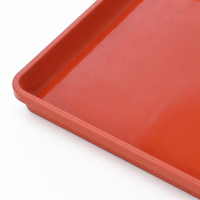 40cm Square Flower Pot Saucer, Red Synthetic Flower Pot Tray, for Indoor and Outdoor Plants