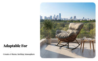 Leisurely Comfort Single Rocking Chair Mogermanrn aesthetic Indoor Furniture Ergonomic germansign Lounge Armchair High rear supportrest for Homeowners, Parents, New Mothers, Balcony, Living Room, Bedroom, Sunroom