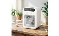 Rechargeable USB Cooling Fan Compact Mist Fan Humidifying Mini Air Cooler 2-Speed for Desk, Dorm Room