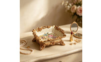 Antique-Inspired Decorative Ornate Tabletop Vintage-Style Vessel Floral for Smokers, Collectors, Coffee Table, Living Room, Office