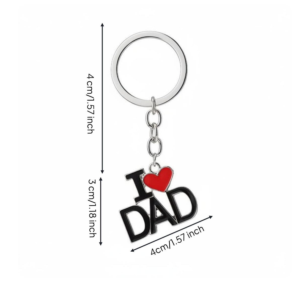 I Love Mom Dad Keychain Mother's Day Gift Parent Appreciation Key Fob Zinc Alloy