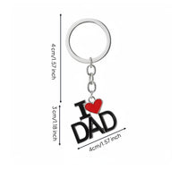 I Love Mom Dad Keychain Mother's Day Gift Parent Appreciation Key Fob Zinc Alloy