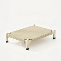 Breathable Elevated Pet Bed Low-Rise Pet Cot with Wooden Frame Indoor Raised Dog Bed Modern for Small Dogs, Cats, Young Dogs, Living Room, Bedroom, Balcony