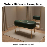 High-Resilience Foam Shoe Changing Stool Versatile Multi-Purpose Tufted End of Bed Bench Sturdy & Long-Lasting Metal Leg Bed End Bench Wear-Resistant for Shop Owners, Interior Decorators, Fitting Room, Walk-in Closet, Bedroom, Window Nook