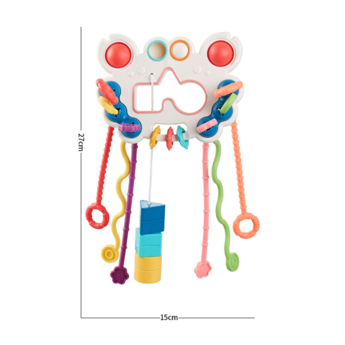Pull String Toy Complimentary Crab Shaped Travel Toy Multiple Ways to Play for Babies 6-12 Months, Toddlers, Stroller, Crib, Car Seat