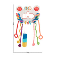 Pull String Toy Complimentary Crab Shaped Travel Toy Multiple Ways to Play for Babies 6-12 Months, Toddlers, Stroller, Crib, Car Seat