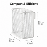 Metal Mesh Pen Holder, Hanging Square Desk Tidy, Pen Pot for Office Workers & Students, Stationery Organiser