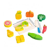 Wooden Fruit Cutting Set Fine Motor Skills Sliceable Play KitchenSet  Wood Wooden Cutting Toy for Children