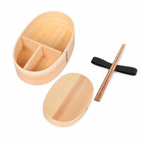Wooden Bento Box Traditional Container Natural for Office Workers, Students