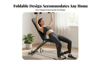Foldable Design Adjustable Sit-up Bench Space-Saving Multi-Position Weight Bench Stable Triangular Structure Fitness Equipment Comfortable Padding for Home Gym Users, Adults, Athletes, Ab Workout, Strength Training, Weightlifting