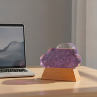 Weather Glass with Wood Base Tabletop Nebula Weather Bottle Clear Weather Predictor Bottle for Desk, Office, Bedside Table