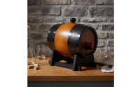 Wooden Grape Barrel with Decorative Faucet Retro Beer Keg Tabletop Spirits Dispenser for Restaurant