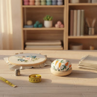 DIY Tool Carrot Print Pin Cushion Handmade Round Sewing Pin Cushion for Crafters, Cross-Stitch