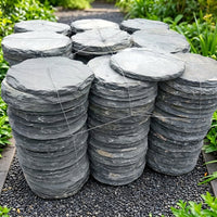 Black Stone Garden Stepping Stones, High Slip Resistant Courtyard Stepping Stones, Functional Garden Pathway Pavers, Cleft Finish Outdoor Steps