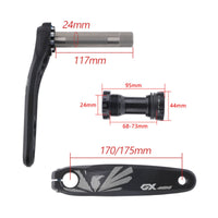 Mountain Bike Crankset Matte Black Crankset with Crank Arms Shaped Bike Crank Set for Cyclists