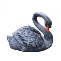 Feather Texture Floating Swan Ornament Realistic Floating Swan Statue Lifelike Animal Sculpture Weather Resistant for Courtyard