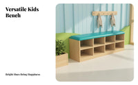 Kindergarten Changing Shoe Bench Multifunctional Child S Shoe Storage Bench Easy to Clean Long Entryway Stool for Parents, Dance Studio, Hallway