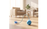 Cat Teaser Toy with Feather Flexible Motorized Cat Toy with Wand Indoor Chasing for Cats, Daily Playtime