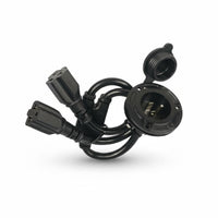 Heavy Duty 12AWG Wire NEMA 5-20P Inlet to Two 5-20R Outlet Weatherproof Cover RV Power Inlet with Splitter ETL Certified Vehicle Electrical Part for Boat Owners, DIY Enthusiasts, Recreational Vehicle Van, Food Truck