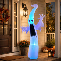 Spooky Halloween Inflatable Ghost Waterproof Ghost with Color-Changing Lights Oversized Yard Decoration Scary for Garden