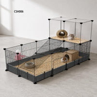 Small Creature Playpen Plastic Joints Modular Pet Pen Small Creature Enclosure Sturdy for Indoors