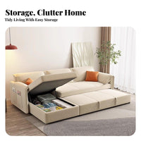 Fold-Foldaway Daybed with Elephant Ear Armrests 2-in-1 Design Sleeper Sofa Includes Chaise transformable Couch for Families, Homeowners, Bedroom, Home Office