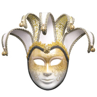 Clown Face Covering with Bells Intricate Full Facial Covering with Bells Eye Catching for Costume Parties, Theater Performances