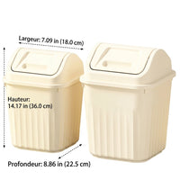 Set of 2 Kitchen Bins 12L, Silent Flip Lid, Square, Brand New Polymer