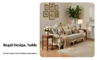 Ornate Carved Sofa Luxurious Design timeless design Seating Group Regal Aesthetic Couch for Homeowners, Families, Living Room, Lounge Area, Hotel Lobby