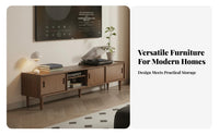 Wooden TV Cabinet with Drawers Sturdy Construction Solid Wood Entertainment Center Adjustable Shelf Wooden Media Console with Storage for Lounge Area