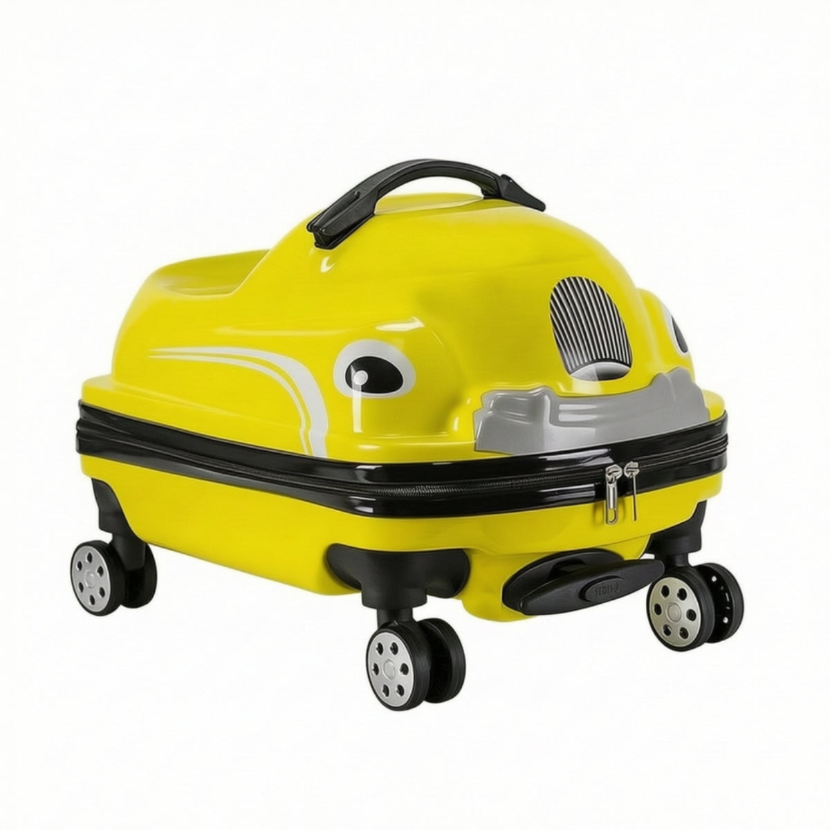 Hard-Shell Sit-on Suitcase Glossy Car Suitcase Fun Sit-on Luggage Smooth-Rolling for Travel, Airport