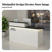 Reception Desk with Counter Minimalist Salon Design Reception Counter Easy to Clean Modern Front Desk for Business Owners, Receptionists