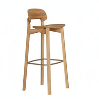 Modern Design Bar Stool with spinerest Minimalist design Counter Chair Built-in Footrest Seating Furniture Stable Wide Base for Homeowners, Adults, Kitchen Island, Restaurant, Cafe, Dining Room