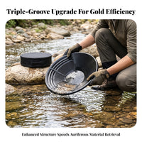 Three-Rib Gold Panning Pan Black Gold Pan Shallow Round Ore Tool Thickened