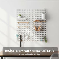 Pegboard Panel Kit no tools required Installation Perforated Panel Organizer DIY combination surfaceMounted Storage for Hobbyists, Bathroom, Study Room, Workshop