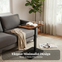 MovableShaped End Table Moveable C-Shaped Adjustable Stand Multi-Functional Home Furniture Space-Saving for Apartment Dwellers, Students, Distant Workers, Living Room, Bedroom, Next to Couch, Small Areas