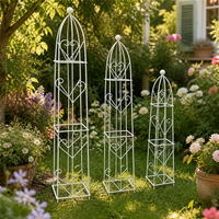 Iron Retro Trellis, 20-50cm, Small Obelisk, Clematis Support, Garden Decoration