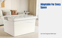 Plastic Storage Box, Extra Large Capacity, Thickened Organizer, Home, Clothes, Quilt, Toys, Flip Lid, No Partition