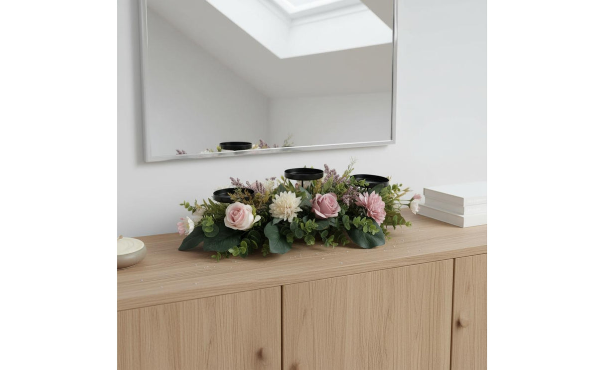 Blossom Candle Centerpiece Elegant Floral Candle Stand Maintenanceeffortless