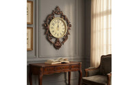 Bronze Toned French Style Wall Timepiece Scrollwork Ornate Wall Timepiece Floral Home Decor foliageLike Detailing