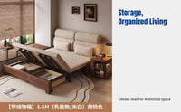 Hardwood Sofa Bed, Modern Minimalist, Transformable, Multi-Functional, Adjustable, Space-Saving Furniture