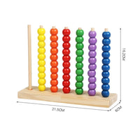 Develops Hand-Eye Coordination Wooden Bead Stacking Toy Wooden Bead Board Game Polished & Burr-without Charge Color Sorting Toy Stable Base for Kindergarten