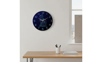 Modern Minimalist Design Night Sky Cat Clock Battery Operated Abstract Kitten Wall Clock Easy Installation Home Decor Luminous Effect for Bedroom