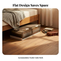 Collapsible textile container flatflat Under-Bed Box Clear Top Cover for Students