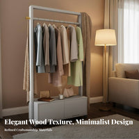 Stable Frame Rolling Clothing Rack Portable Mobile Clothes with Storage Cabinet Easy Assembly High Load Capacity for Apartment Dwellers, Homeowners, Bedroom, Entryway, Dressing Room, Retail Shop