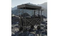 Foldable Wagon with Canopy All Terrain Folding Wagon with Canopy Folding Garden Cart Weather-Resistant Spacious for Campers